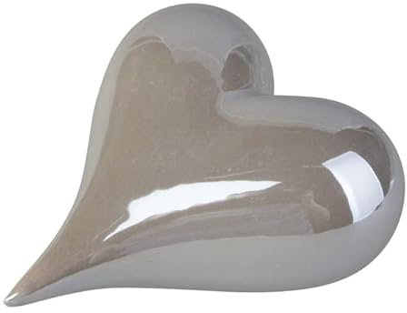 mica Living Deko Herz geschwungen - grau - aus Keramik - ca. 9 x 8 x 4 cm