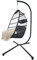 Swing Chairs,Egg Chair Rattan Hanging with Cushion, Foldable Egg Chairs Outdoor Indoor, Garden Patio Hammock Chair with Stand & Adjustable Height, upto 130 Kg Weight Capacity (Grey)