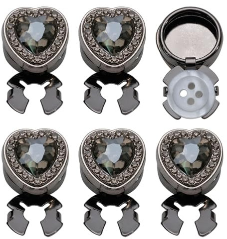 6 Pièces Cache Bouton Chemise, Couvre-Boutons pour Femmes, Boutons de Manchette en Strass pour Femme, pour Tenues Formelles Accessoires pour Chemises, Manches, Robes