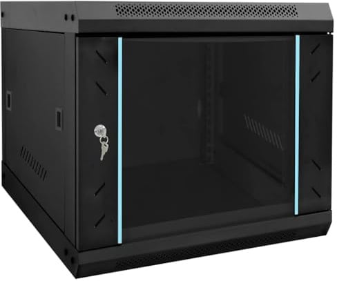 vidaXL Network Cabinet with Storage Black 53 x 60 x 45 cm Steel
