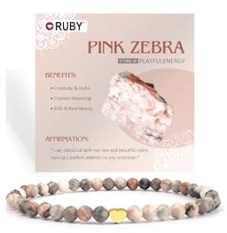 RUBY Edelstein Perlen Armband für Frauen, 4mm Perlen und 18K Vergoldet Edelstahlherz Armbänder Damen,elastischer Schmuck Yoga,Geschenk zum Muttertag-Inklusive Geschenkbox Holz