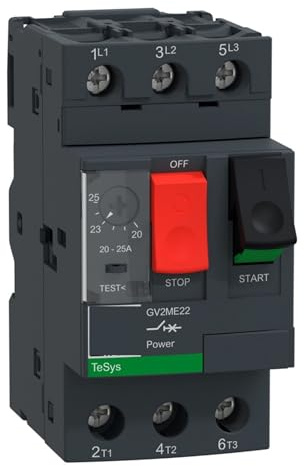 GV2ME22 3P 20-25A Magnetotermico Morsetti serrafilo a vite Interruttore magnetotermico