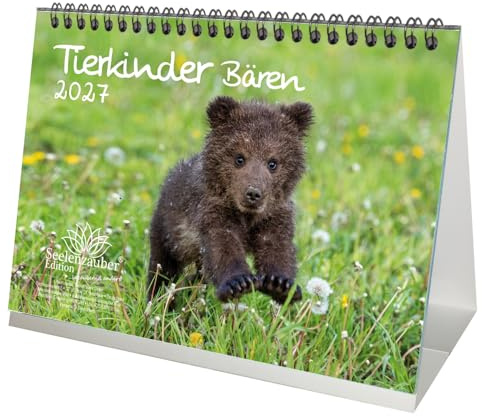 Tierkinder Bären DIN A5 Tischkalender für 2027 Bären - Seelenzauber