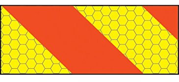 Caledonia Signs 56346 Ece70 Vehicle Marking Plate, Right Hand Horizontal Chevron, 300 mm X 140 mm
