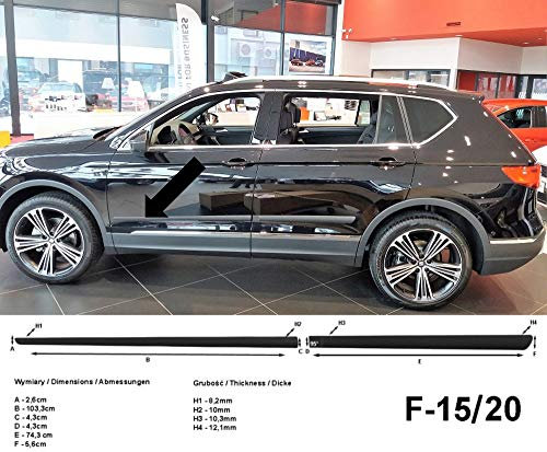 Seitenschutzleisten schwarz passend für Seat Tarraco SUV ab 09.2018- F15/20 (3701520)