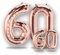 FUNXGO® Ballon decoration anniversaire 60 ans - Lot de 2 -Ballons Numéro 60 en Or Rose - deco anniversaire 60 ans femme ou homme - Gonflables à l'Hélium - pour une Célébration Éblouissante