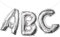 Oblique Unique® ABC Buchstaben Folien Luftballon Girlande Banner Hänge Deko für Einschulung Schuleinführung Schulanfang Schulstart Dekoration Schule Ballons Silber