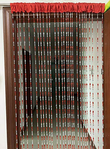 ZiDeTang Rideau de Porte en Perles acryliques Décoration Rideau séparateur de pièce Rouge 100 x 195 cm