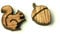 Ohrstecker Eichhörnchen mit Eichel Holz Ohrringe Stecker Juvelato