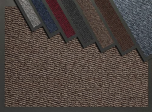 Entrance Door Mat Welcome Barrier Mats Machine Washable Doormats Indoor Outdoor Rug Hallway Runner Non Slip Rubber Floor Mats Shoe Scraper, Kitchen Home Bathroom Office- 80x160cm - Brown/Black