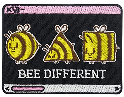 Finally Home Bee Different Bienen Patch zum Aufbügeln | Biene Patches zum Aufnähen, Bügelbild, Flicken, Bügelpatch, Aufnäher