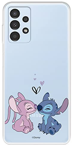 Schutzhülle für Samsung Galaxy A13 4G, offizielles Lizenzprodukt von Lilo & Stitch Angel & Stitch, Kuss, transparent, um Ihr Handy zu schützen. Schutzhülle für Samsung Galaxy aus flexiblem Silikon,