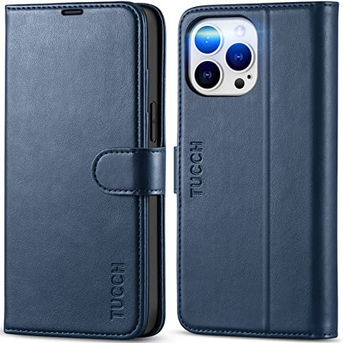 TUCCH Case für iPhone 14 Pro Max Hülle 2022 Stoßfeste Handyhülle [RFID Blocker] TPU [Kartenfach] [Standfunktion] Schutzhülle kompatibel mit iPhone 14 Pro Max 5G (6,7 Zoll) Dunkelblau