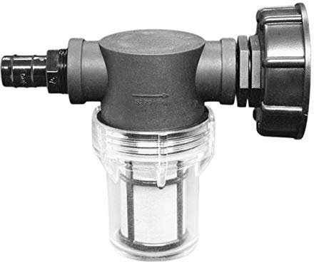 FONDUO IBC Auslaufhahn Anschluss, IBC Tank Zubehör, Wasserhahn Adapter für Wassertank 1000l mit Filterfunktion, S60x6 Wassertankadapter IBC (Pagode)