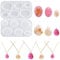 Nifocc 2 Stück Schmuck Epoxidharz Formen Anhänger Halskette Ohrringe Silikonformen Teardrop Oval Schmuck Giessharz Formen Gießform Kristall Casting Form für DIY Basteln
