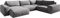 DELIFE Wohnlandschaft Lanzo XL Mikrofaser Grau 360x260 cm Recamiere variabel