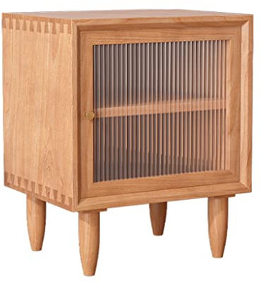 Nachttisch, Rattan-Nachttisch, Moderne, einfache Nachttische mit Schubladen-Aufbewahrung, helles Luxus-Schlafzimmer-Zubehör für Zuhause, Schlafzimmer-Nachttische (Farbe: Kirschbaum, einlagig