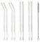 fiXte Lot de 8 pailles en verre réutilisables avec brosse de nettoyage respectueuses de l'environnement pour fête d'été anniversaire smoothie lait milk-shake eau claire jus boissons chaudes et froides