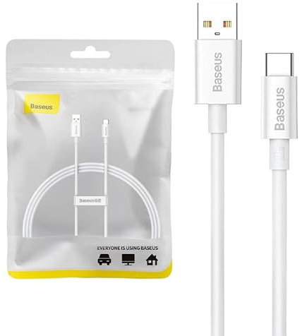 Baseus Câble USB vers USB-C Superior 100W 1m - Blanc