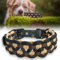 Ben&Bruno Hundehalsband | Breit & Verstellbar | 100% Handgefertigt | Robust, Sicher & Langlebig | Starkes Paracord Halsband | Halsbänder für Kleine, Mittelgroße & Große Hunde | Weiß - L