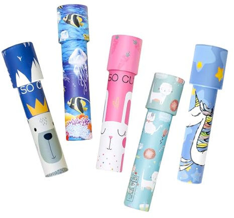 ARTGHJL 5 Stück Klassisches Kaleidoskope, Kaleidoskop Kinder, Vintage Retro-Kaleidoskope Lernspielzeug für Kindergeburtstag, Neujahr, Weihnachten, Vorratsfüller, Schule, Klassenzimmer,Zufällige Farben