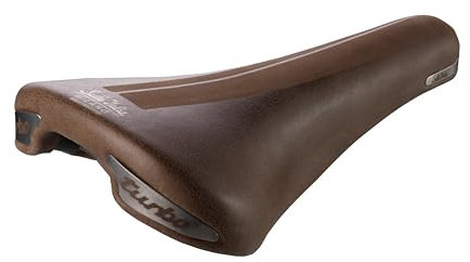 Selle Italia Turbo Bullitt – Klassischer Sattel für Vintage, Retro, Citybike, Echtleder, FeC-Legierung Rahmen – Braun