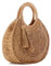 EVEOUT Damen Runde Stroh Handtasche Sommer Mode Strandtasche mit Quaste Anhänger Handgewebt Clutch Henkeltaschen