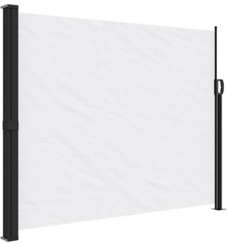 vidaXL Auvent latéral rétractable Blanc 160x300 cm, écran d’intimité de Jardin, Brise-Vue de Balcon, écran d'extérieur, Brise-Vue d'extérieur