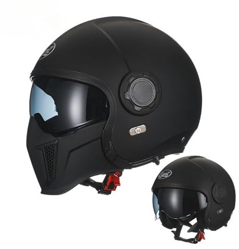 Integral-Crash-Jet-Helm, Integral-Motorradhelm, Motorrad-Integralhelm mit interner Sonnenblende, Herren- und Damenhelme, DOT- und ECE-geprüft F,XXL63-64CM