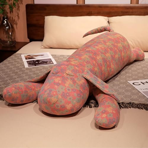 Glomora Plüsch-Hundekissen, 90 cm, weiches Plüsch-Hundekissen mit Muster für Menschen mit schlechtem Schlaf, Kinderspielzeug, Kinderkissen (Rosa)