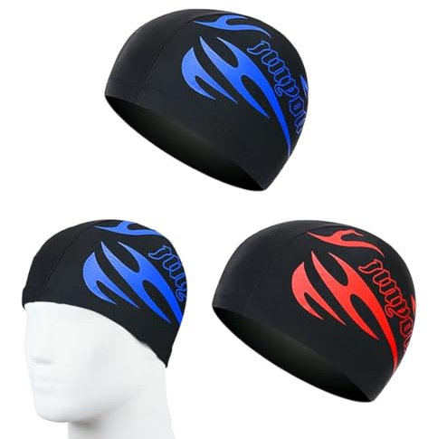 2 Sück Unisex Badekappe Wasserdicht Bademütze PU Beschichtet Weiche Badehaube Ohrenschutz Schwimmhaube Schwimmkappe für Herren Damen Lange Kurzes Haar badekappe damen badekappe herren badehaube damen