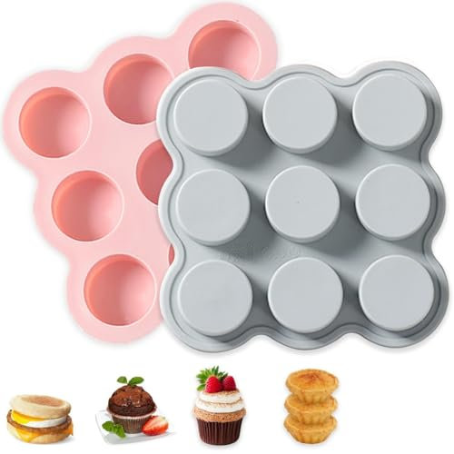 Ziiphon Molde para Huevos para Freidora de Aire, Molde para Muffins Reutilizable para Freidora de Aire, Mini Molde para Muffins Antiadherente para Freidora, Microondas, Horno, Vaporera