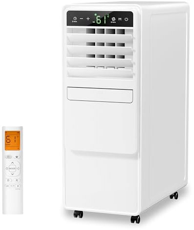12,000 BTU Portable Air Conditioner with Digital Display, LED Temperature Control, White