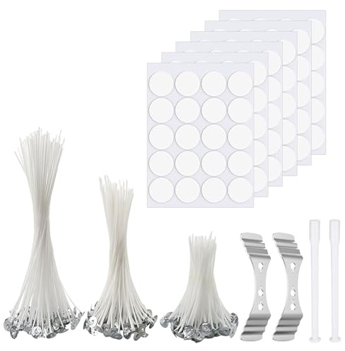 Juego de 120 mechas para velas, sin humo, tres longitudes de 10/15/20 cm, juego de fabricación propia, mechas para velas, velas DIY, lámparas de aceite, aromaterapia