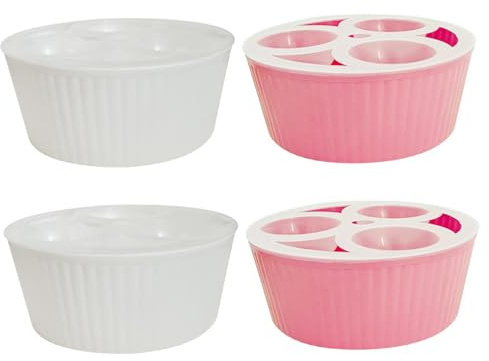 Neptuiby Confezione da 4 fioriere idroponiche, fioriera a 3 fori con indicatore del livello dell'acqua per bulbi di narciso giacinto, vaso da interno con scomparti separati
