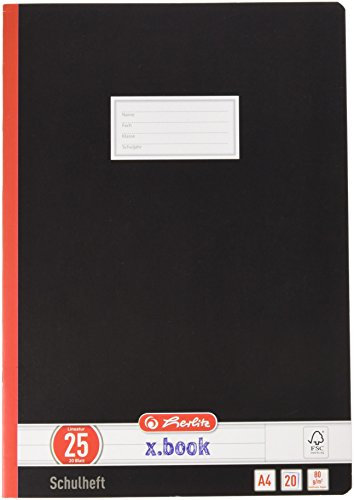Herlitz 331215 Oberschulheft A4, liniert mit Rand, 20 Blatt