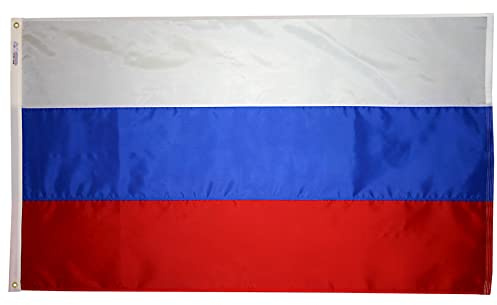 Annin Flagmakers Modell 199003 Russland-Flagge, USA, hergestellt nach Offiziellen Design-Spezifikationen der Vereinten Nationen, 90 x 150 cm, Mehrfarbig