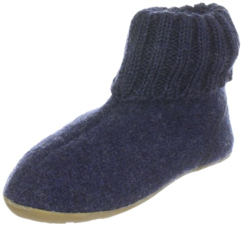 HAFLINGER Everest Karlo Hüttenschuhe mit TPR-Gummisohle und Kragen
