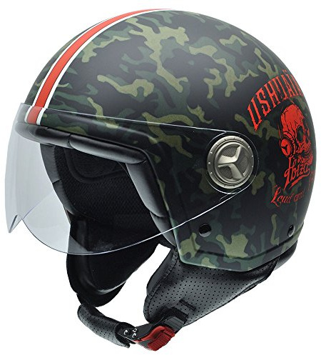 NZI Zeta Ushuaïa Motorradhelm, Mehrfarbig Tarnung mit Logo Ushuaïa, 55-56