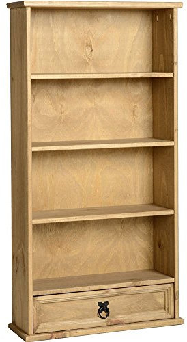 Seconique Corona 1 Drawer DVD Rack in Distressed Waxed Pine