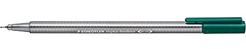 STAEDTLER 334-36 Triplus Fineliner (Dreikant, Superfeine, Metallgefasste Spitze, Linienbreite ca. 0,3 mm, 10 Stück) indigo blau