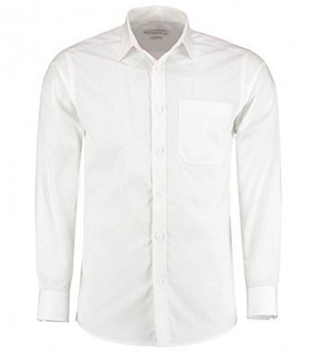 Kustom Kit Mens Long Sleeve Tailored Poplin Shirt (17.5) (White)