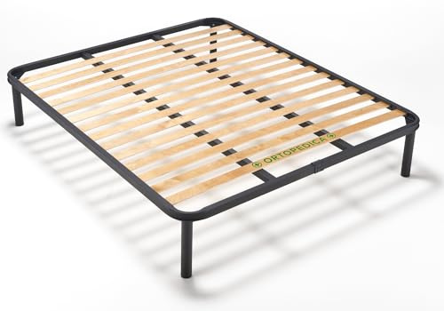 EVERGREENWEB Bett Lattenrost 180x195 Doppelbett Höhe 35 cm Orthopädisches Extra Komfort Leisten Holz mit 4 Abnehmbar Füße Verstärkte Rahmen aus Stahl Bettgestell geeignet für alle Betten & Matratzen