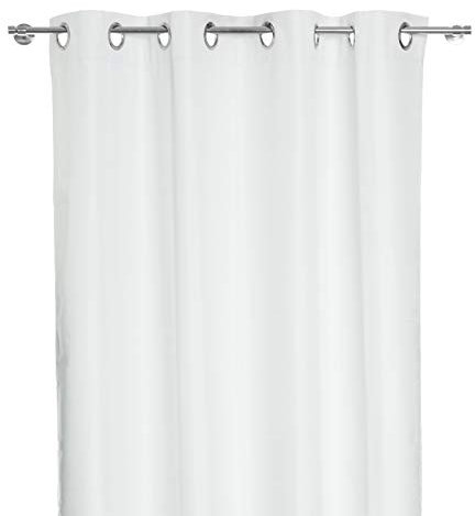 Ventanara® Verdunkelungsvorhang 100% raumverdunkelnd Blickdicht Ösen Vorhang Thermo einfabrig 1 Stück 135x240cm (Weiss)