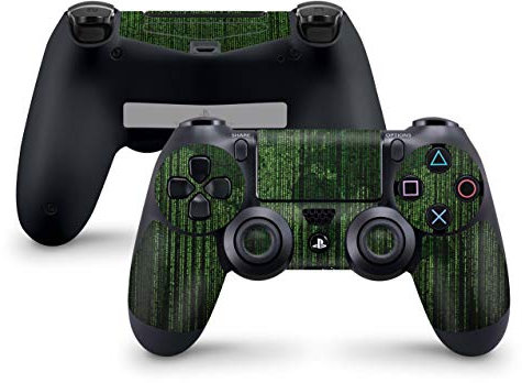 Skins4u Designfolie Aufkleber Skin Sticker kompatibel mit Sony Playstation 4 PS4 Controller Matrix Code