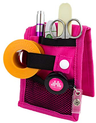 Mobiclinic, Minikeen's, Organizador de bolsillo para enfermera, Marca española, Salvabolsillos enfermería, Portaobjetos, Keen personal sanitario, Tamaño mini, 15x10, 5 cm, Color rosa