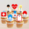 PRECUT Hospital Cupcake Toppers, Nurses Theme #4 Edible Wafer card Cupcake Toppers (Pack of 24)