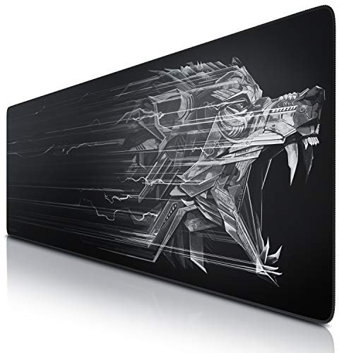 TITANWOLF - Grande Tappetino Mouse da Gioco - XXXL Oversize Mousepad - Dimensione 1200x400mm - XXL Formato Oversize da scrivania e Tavolo - per Mouse e Tastiera - Epsilon Nero