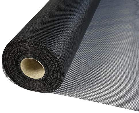 Insetto Fliegengitternetz aus Fiberglasgewebe (UV- und witterungsbeständig) (1,0m x 2,5m, Schwarz)