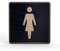 Holz-Türschild Piktogramm Damen - Hinweisschild aus Eichenfurnier - eckig 10x10 cm, schwarz - Für Ihre Tür & Wand - Inkl. Klebepad - Betriebsausstattung24®